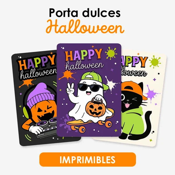 Porta Dulce Halloween Spooky Fun — Tarjetas Imprimibles