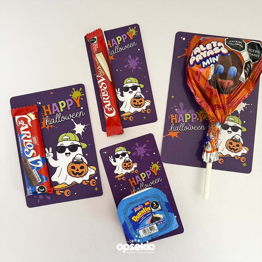 Porta Dulce Halloween Spooky Fun — Tarjetas Imprimibles