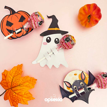 Porta Paletas Halloween — Calabaza, Fantasma y Murciélago