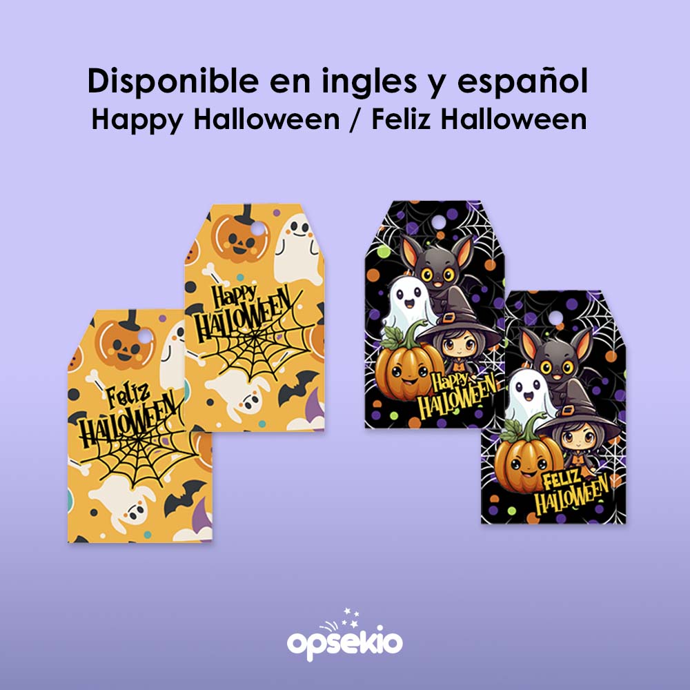 Tags Halloween para Imprimir — 7 Diseños en PDF