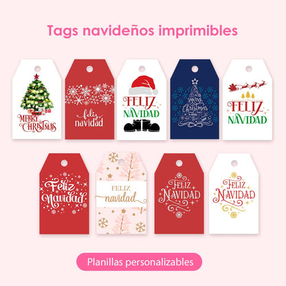 Etiquetas navideñas para imprimir (editables)