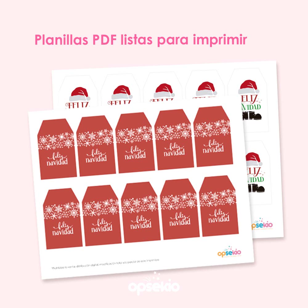 Etiquetas navideñas para imprimir (editables)