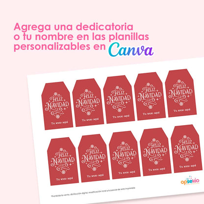 Etiquetas navideñas para imprimir (editables)