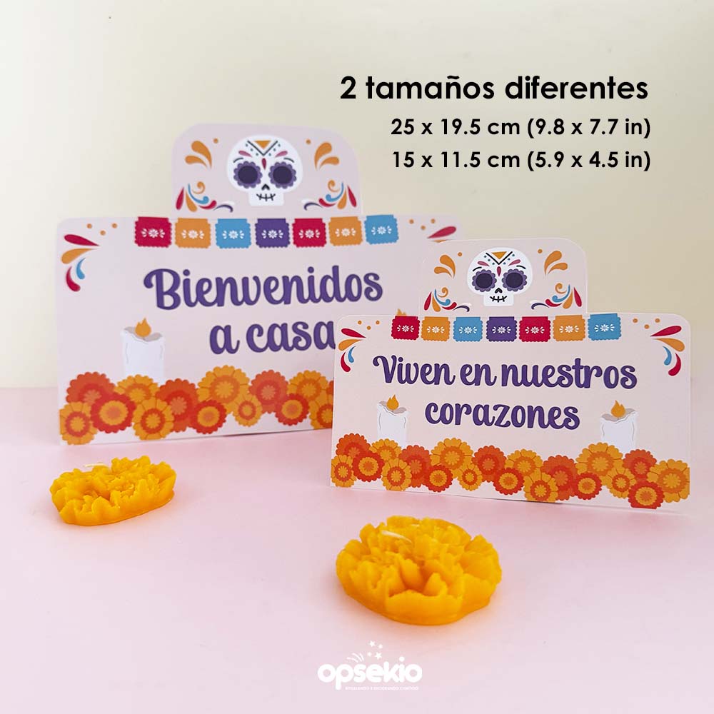 Letrero imprimible para altar Día de Muertos