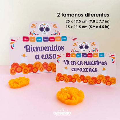 Letrero imprimible para altar Día de Muertos