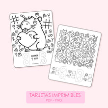 Tarjetas san valentin para colorear imprimible