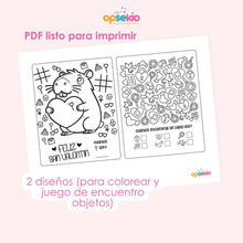 Tarjetas san valentin para colorear imprimible