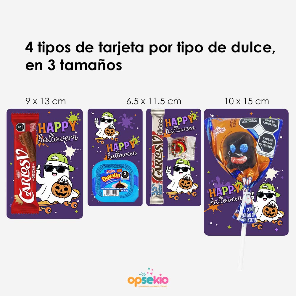 Porta Dulce Halloween Spooky Fun — Tarjetas Imprimibles