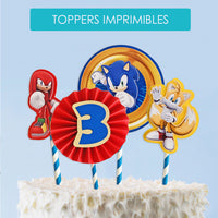 Fiesta Sonic - Toppers para imprimir