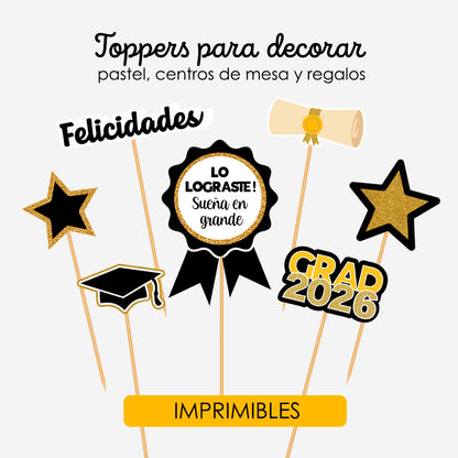 Toppers de graduación para imprimir