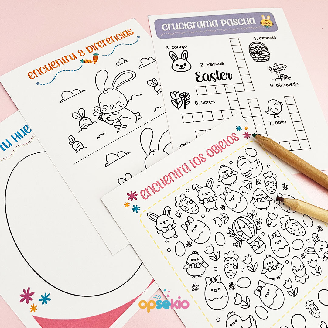 Kit de Pascua para Niños - Actividades y Porta Huevos Imprimibles (PDF)