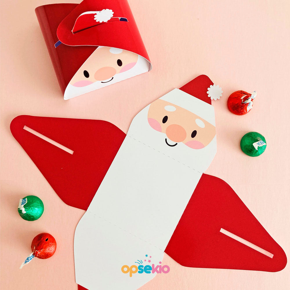 Cajita Navideña Santa Claus – PDF + PNG + SVG | Cajita para Dulces Imprimible