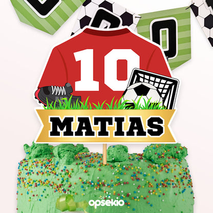 Cake Topper Futbol para Imprimir - Editable o personalizado