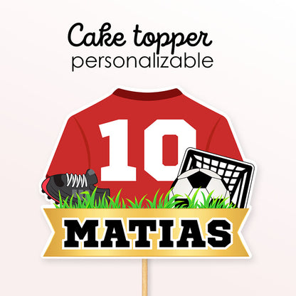 Cake Topper Futbol para Imprimir - Editable o personalizado
