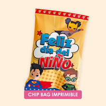 Chip Bag Feliz Día del Niño Superhéroes - Imprimible PDF y PNG
