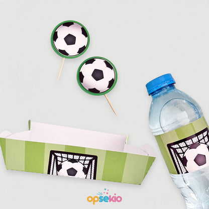 Kit Básico de imprimible Fiesta Fútbol para Cumpleaños (PDF y PNG)