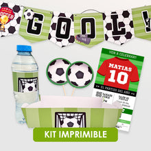 Kit Básico de imprimible Fiesta Fútbol para Cumpleaños (PDF y PNG)