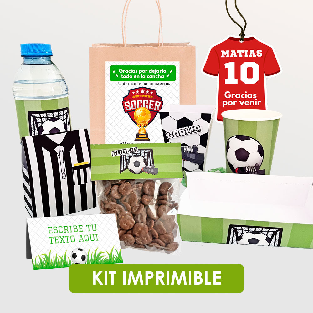 Kit Imprimible de Envolturas para Fiesta de Fútbol