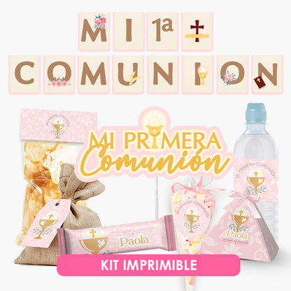 Decoración para Primera Comunión de Niña - Kit imprimible