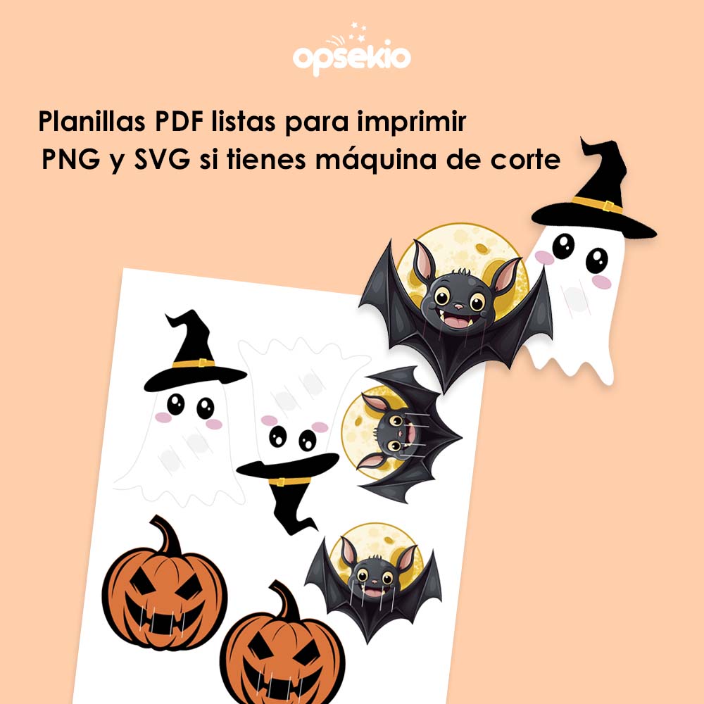 Porta Paletas Halloween — Calabaza, Fantasma y Murciélago
