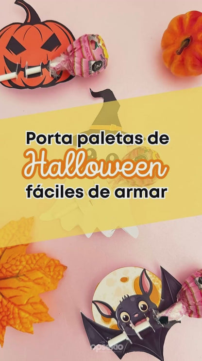 Porta Paletas Halloween — Calabaza, Fantasma y Murciélago