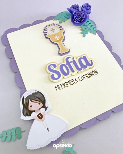 Decoración primera comunión letrero para mesa