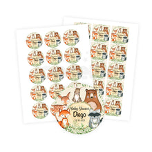 Etiquetas para imprimir baby shower animales del bosque