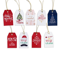 Etiquetas para regalos navideños con cordón 20 piezas