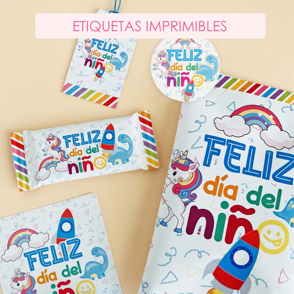Etiquetas día del niño para imprimir