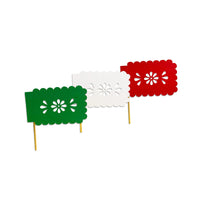 Decoracion fiesta patria 24 toppers papel picado